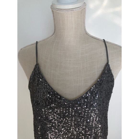 Lulus' Sparkling Grey Sequin Sleeveless Cami - S - Picture 4 of 7